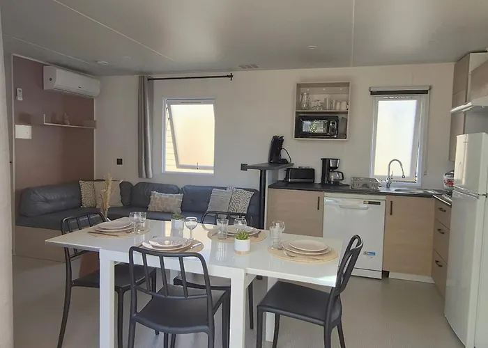 Kemping Le Cosy Mobil Home A 150M De La Plage Camping 5 Etoiles Les Dunes Parc Aquatique