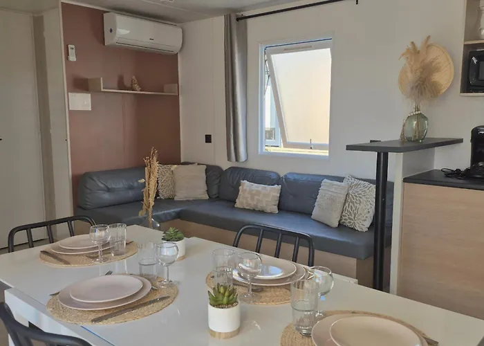 Le Cosy Mobil Home A 150M De La Plage Camping 5 Etoiles Les Dunes Parc Aquatique Kemping