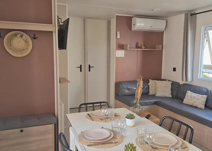 Kemping Le Cosy Mobil Home A 150M De La Plage Camping 5 Etoiles Les Dunes Parc Aquatique *