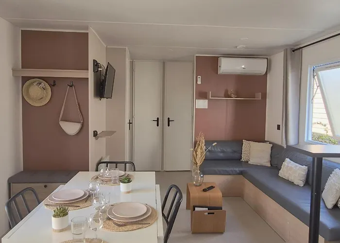 Le Cosy Mobil Home A 150M De La Plage Camping 5 Etoiles Les Dunes Parc Aquatique Kemping *